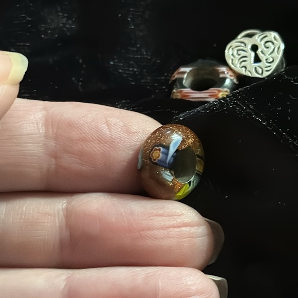 3 Collectible Beads 925 Heart Lock with 2 glass beads - Picture 3 of 6